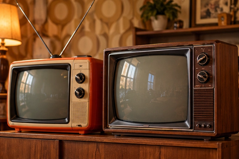 retro telewizory plastikowe i drewniane na wynajem
