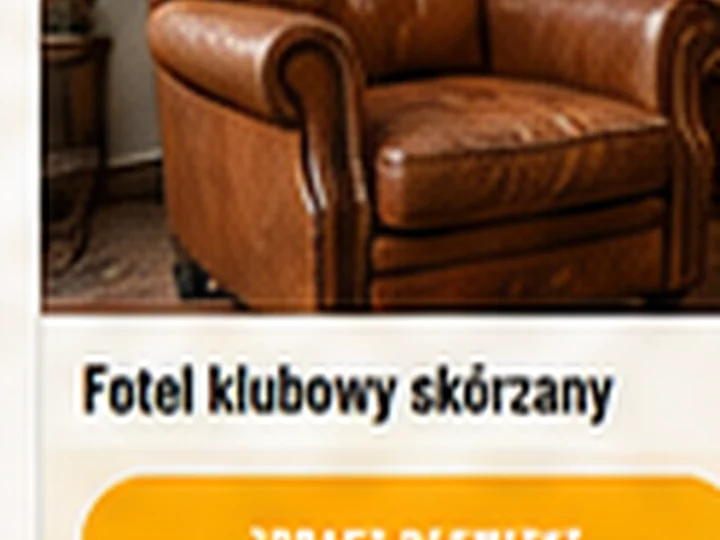 Fotel klubowy z brązowej skóry – zdjęcie 2